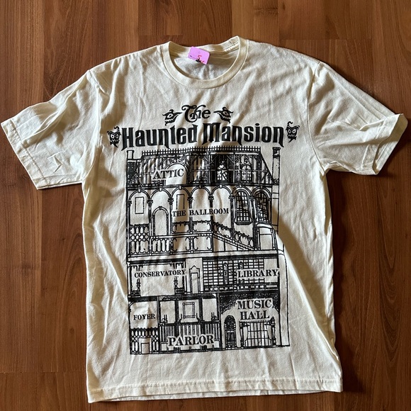 NWT Disney Haunted Mansion Blueprint T-Shirt size medium Hot Topic Halloween 🎃 - Picture 2 of 6